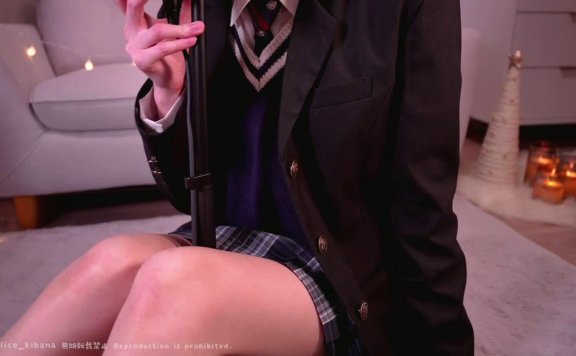 鬼花まりす生放送 放学后和儿时好友的圣诞约会♡在家偷偷舔耳朵